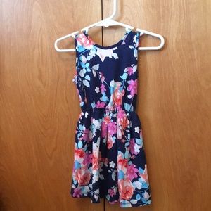 Blue floral toddler dress